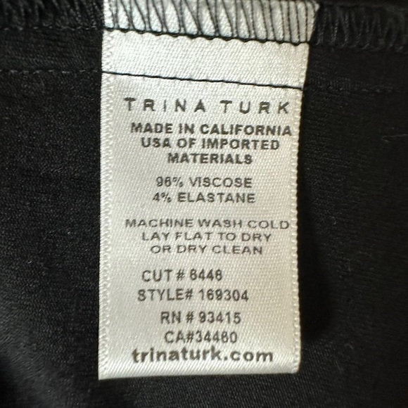 Trina Turk Dress Black Medium Drape-Back Jersey Open Drape Back Viscose NWOT - Picture 11 of 13